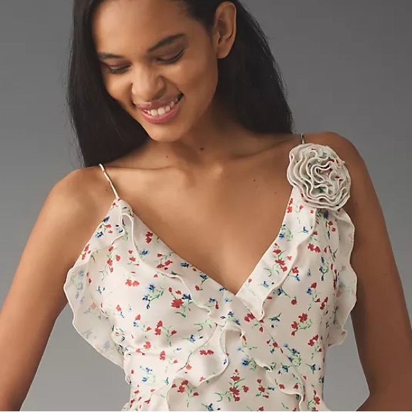 Anthropologie Bardot Olea Sleeveless Ruffle Midi Dress - Picture 8 of 15